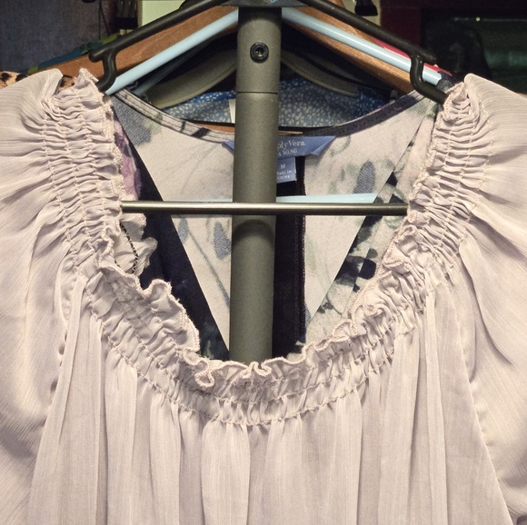 Maurices gray black lace sheer top blouse shirt misses size large NWOT - Picture 3 of 10